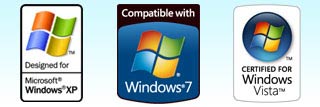 Products are fully certified and compatible with Windows 7, XP, VISTA, ME, NT, 2000, Windows server 2003, 98