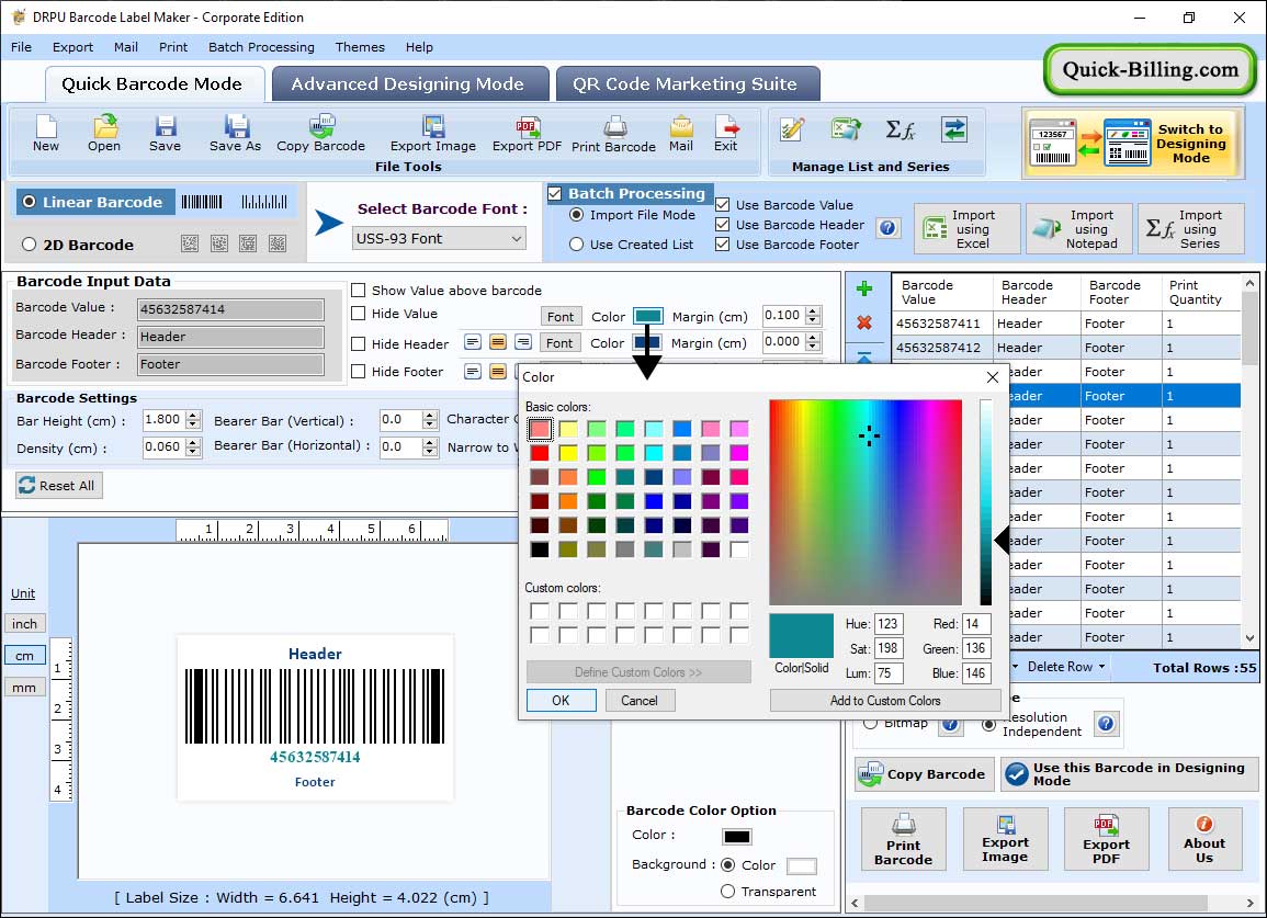 Corporate Barcode Label Maker