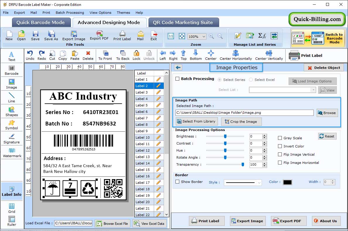 Corporate Barcode Label Maker