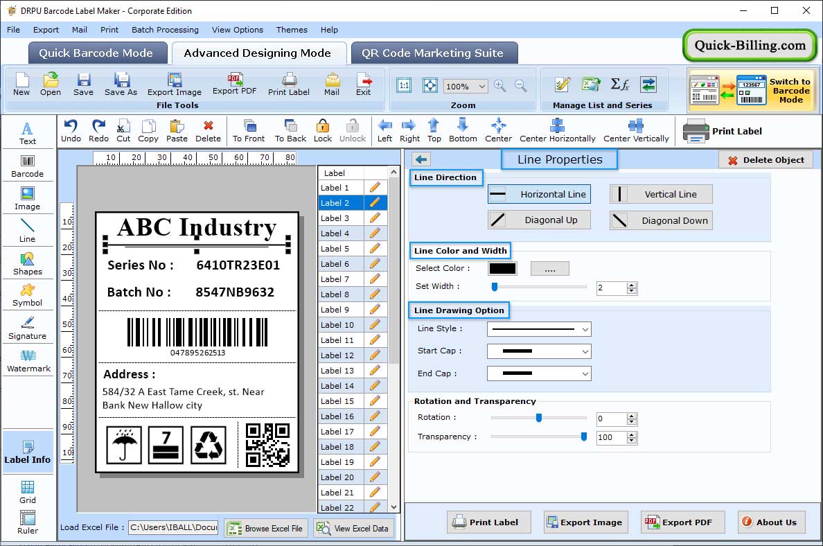 Corporate Barcode Label Maker