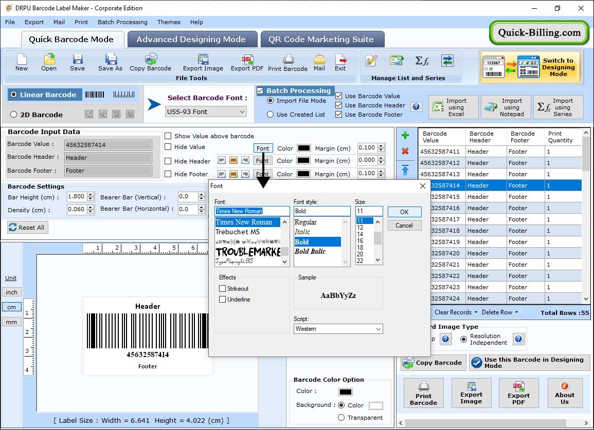 Corporate Barcode Label Maker