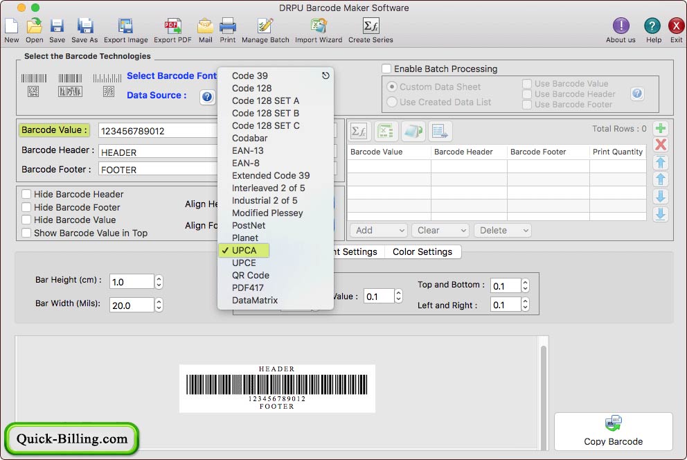 Select Barcode Font