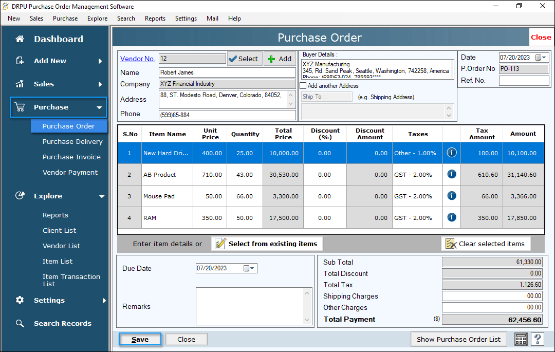 Purchase Order Software